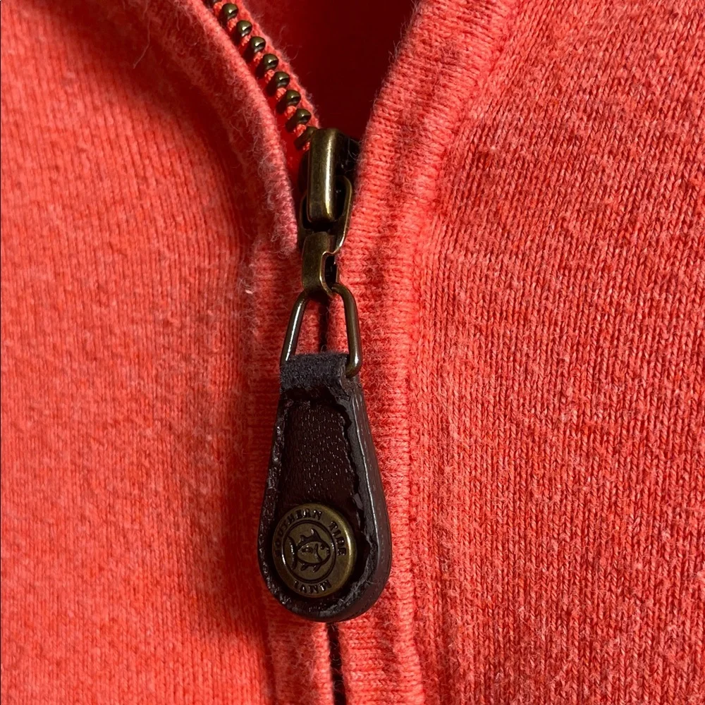 Southern Tide Vibrant Orange Zip-Up Sweater